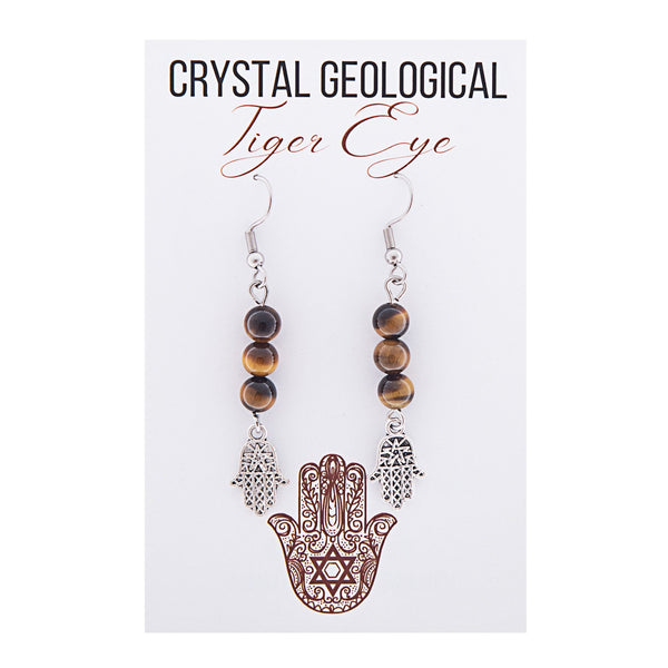 Assorted Tiger Eye Earring Pair - Crystal Geological
