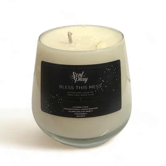 White Soy Candle -Soul Play- Bless this Mess