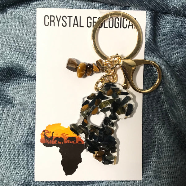 Africa Resin and Gemstone Keyrings