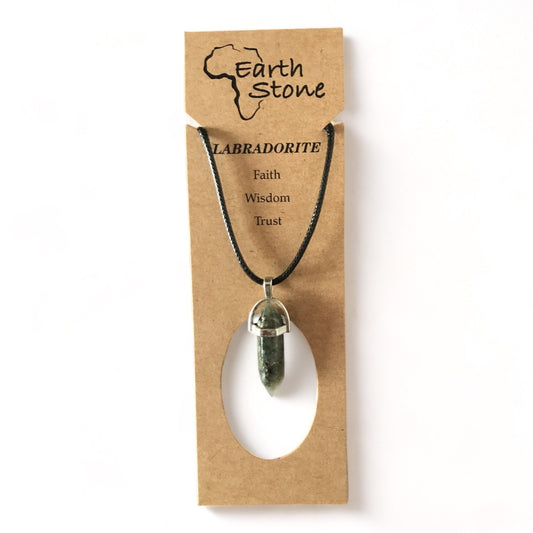 Bullet Stone Necklace - Labradorite - Earth Stone