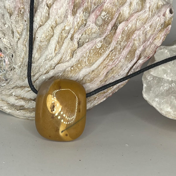 Assorted Tumble Gemstone Necklace on Black Cord - Crystal Geological - Crystal Geological