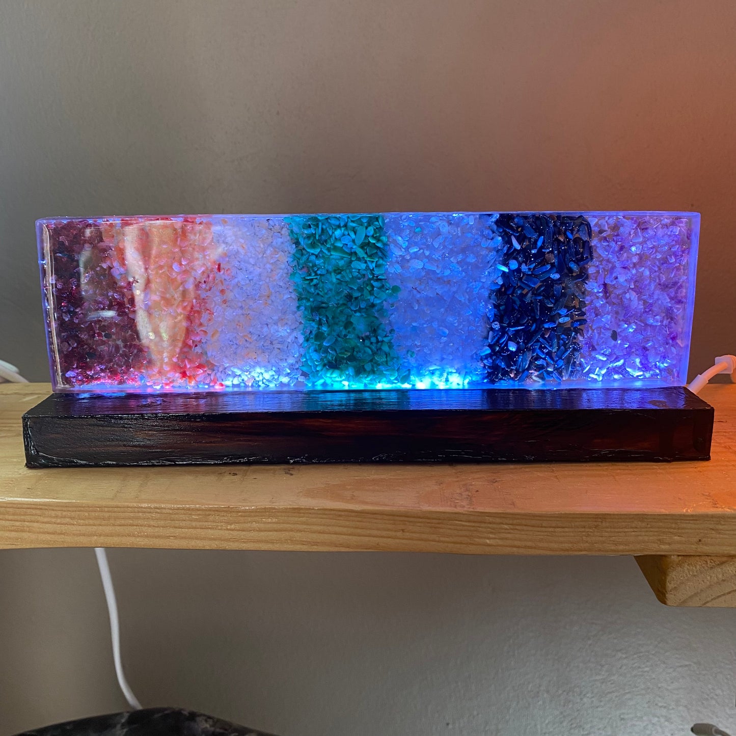 Chakra Gemstone Resin Lamp