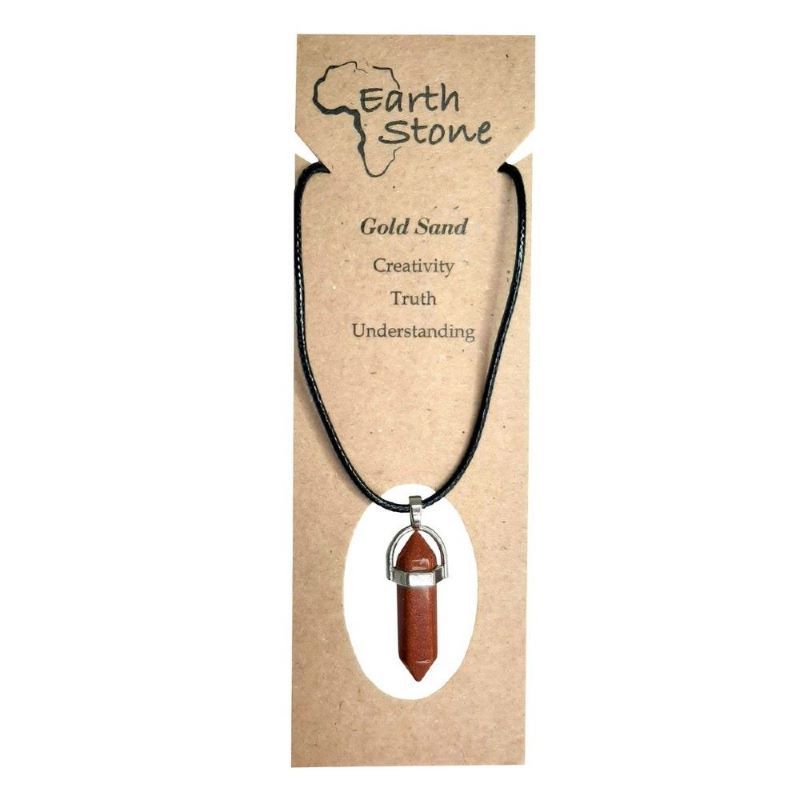 Bullet Stone Necklace - Gold Sandstone - Earth Stone