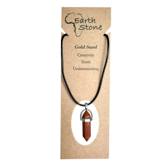 Bullet Stone Necklace - Gold Sandstone - Earth Stone