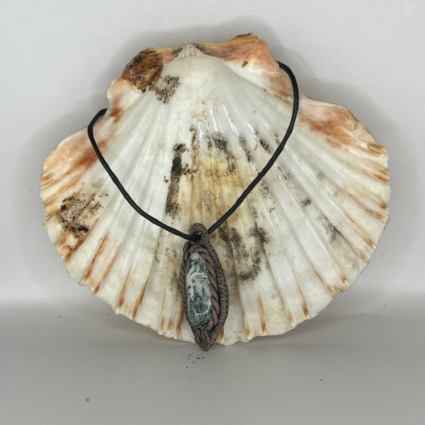 Assorted Polymer Clay Gemstone Pendants on Black Cord