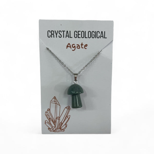 Assorted Gemstone Mushroom Necklaces - Crystal Geological