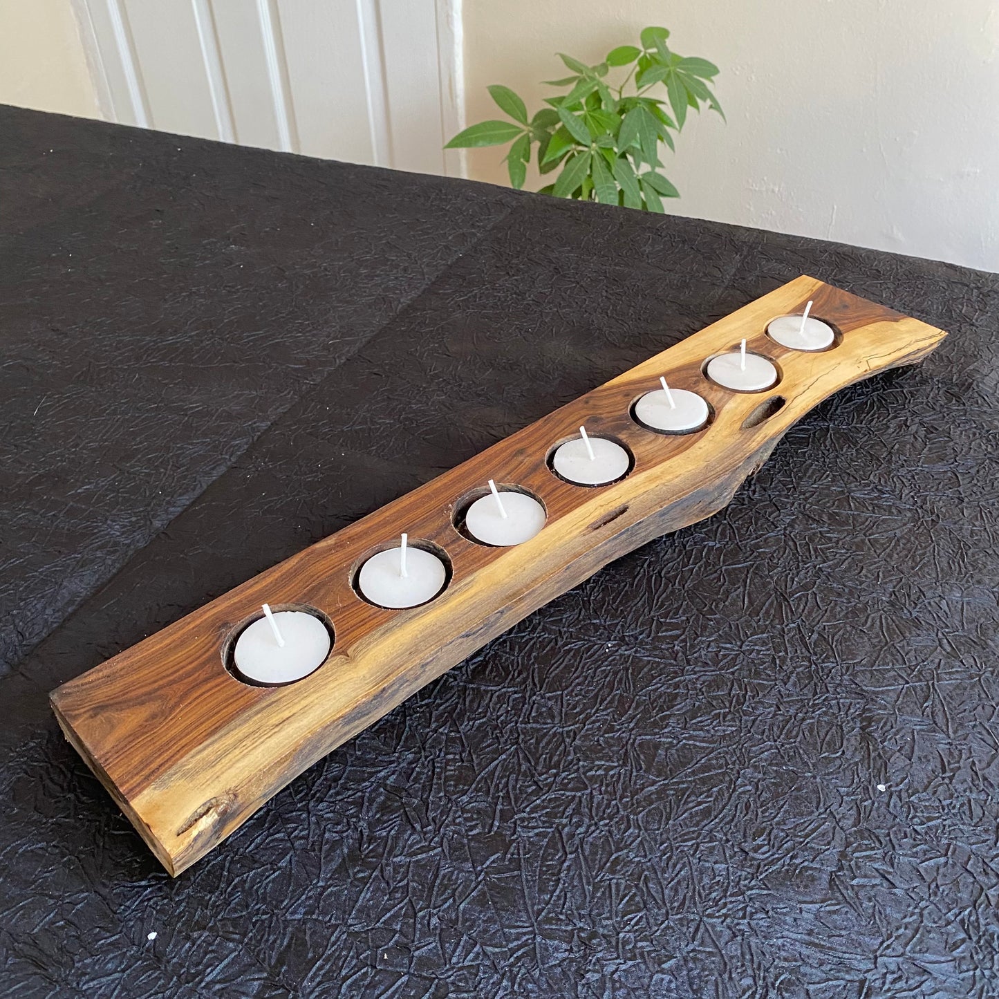 Tambootie Wood Candle Holer - 7 hole for Tea Lights