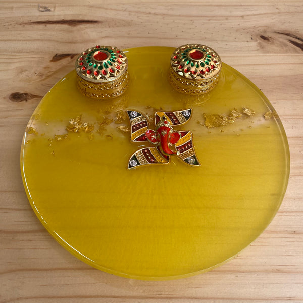 Diwali Thali - Resin Plate - 18cm - Crystal Geological