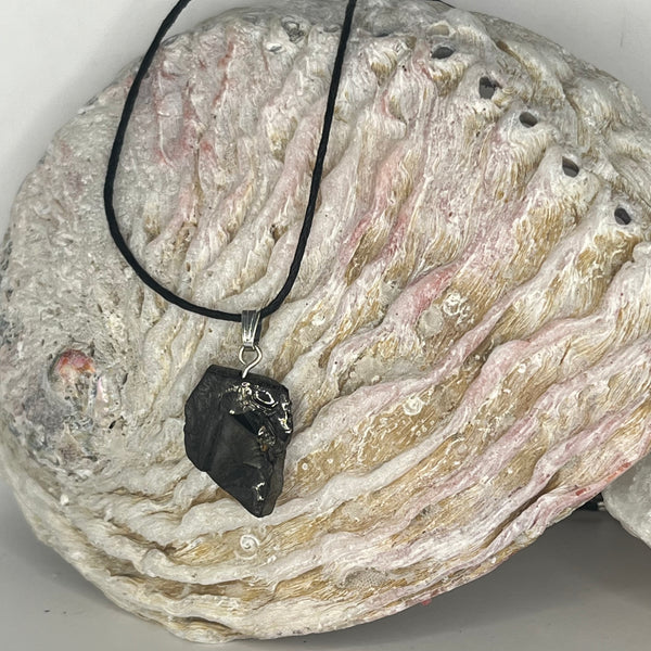 Assorted Metal Gemstone Pendants on Black Cord (w/ Clasp)