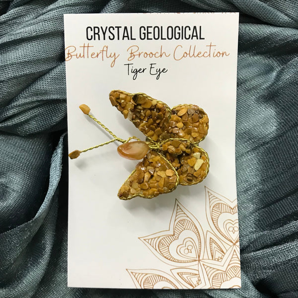 Assorted Gemstone Butterfly Brooch