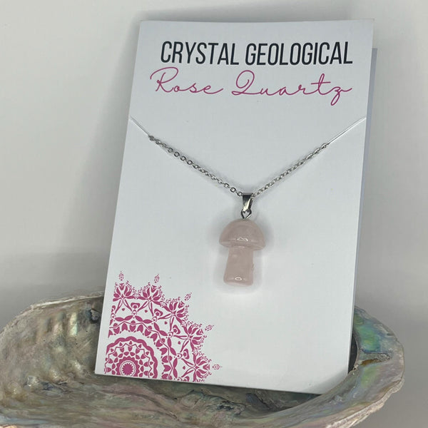 Assorted Gemstone Mushroom Necklaces - Crystal Geological