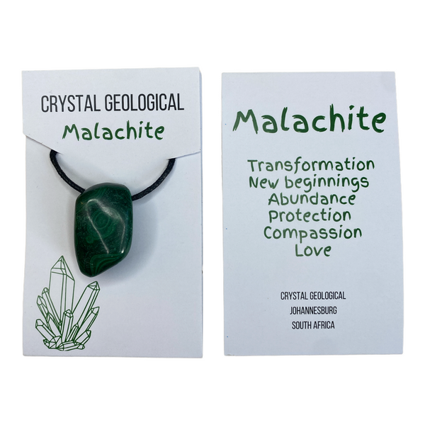 Assorted Tumble Gemstone Necklace on Black Cord - Crystal Geological - Crystal Geological