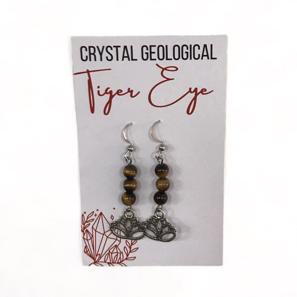 Assorted Tiger Eye Earring Pair - Crystal Geological