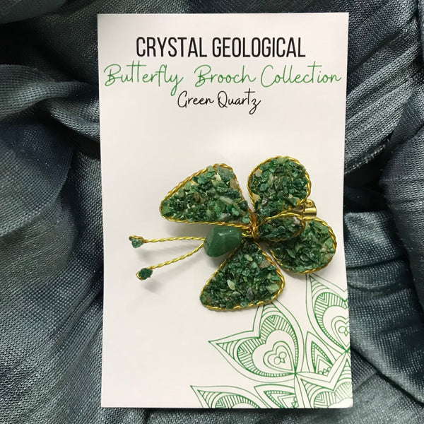 Assorted Gemstone Butterfly Brooch