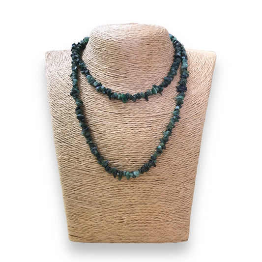 Emerald Chip Bead Necklace-40cm