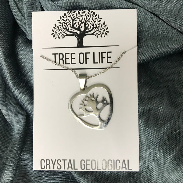 Assorted Stainless Steel Chains with Charm Pendant - Crystal Geological