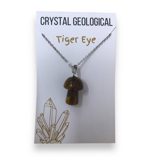 Tiger Eye Mushroom necklace