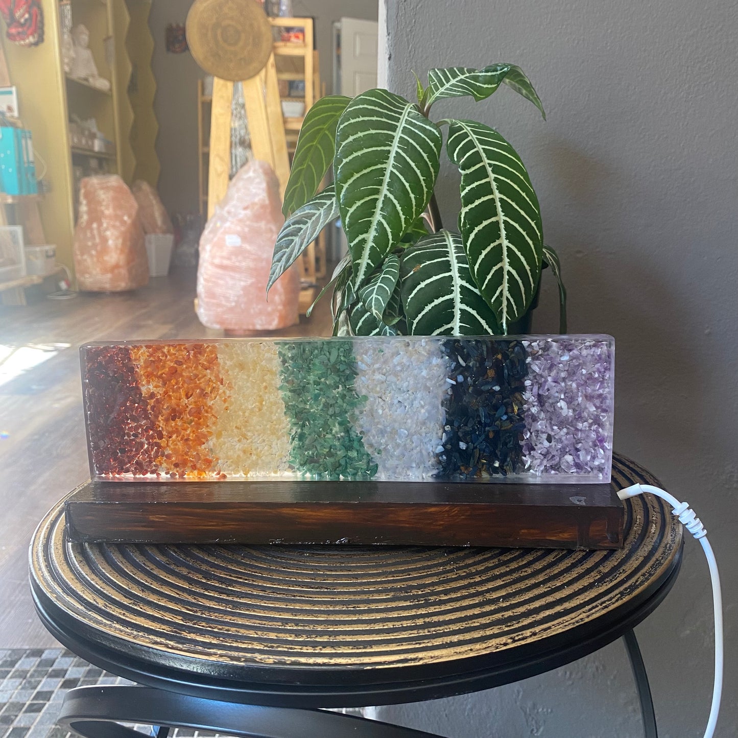 Chakra Gemstone Resin Lamp