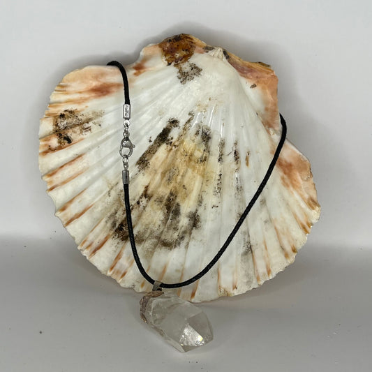 Assorted Metal Gemstone Pendants on Black Cord (w/ Clasp)