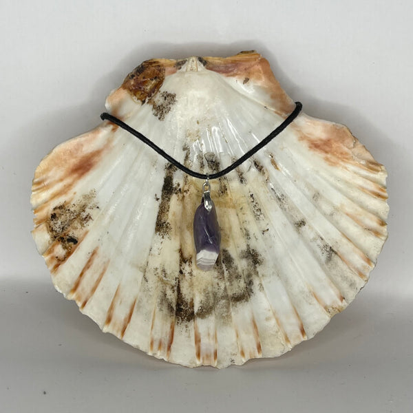 Assorted Metal Gemstone Pendants on Black Cord (w/ Clasp)