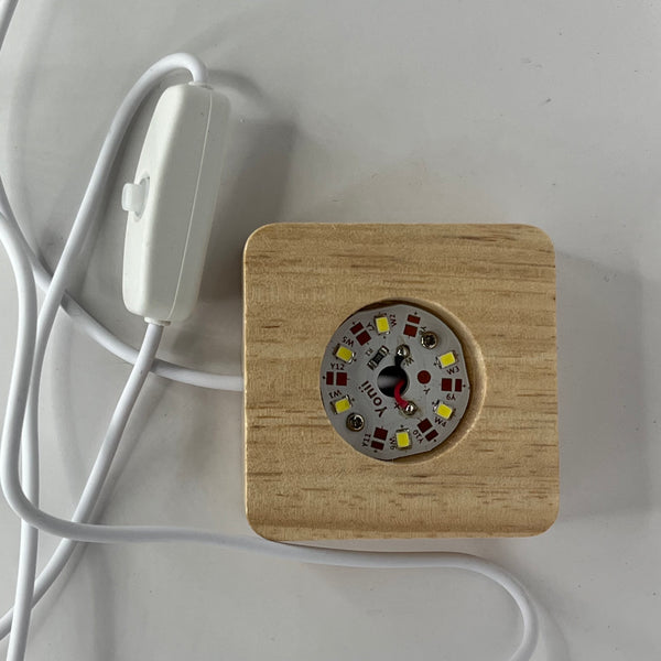 Assorted Light USB LED Light Bases - 6cm - Crystal Geological