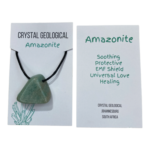 Assorted Tumble Gemstone Necklace on Black Cord - Crystal Geological - Crystal Geological