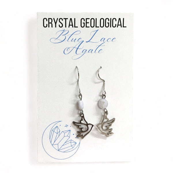 Assorted Blue Lace Agate Earring Pair - Crystal Geological