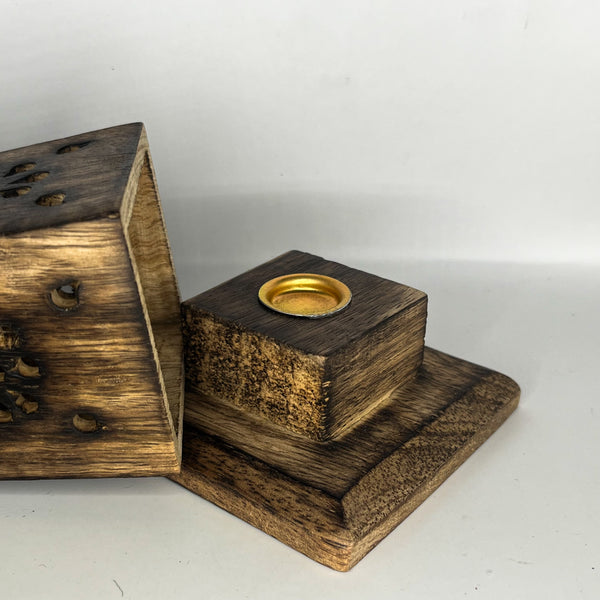 Assorted Ornate Wooden Tower Incense Holders