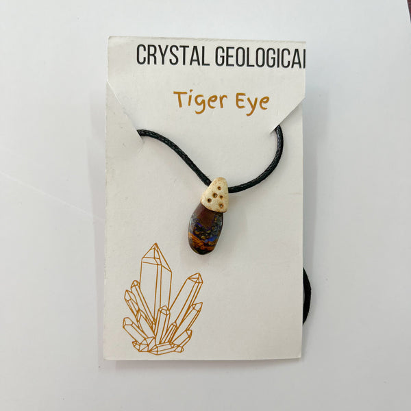 Assorted Polymer Clay Gemstone Pendants on Black Cord