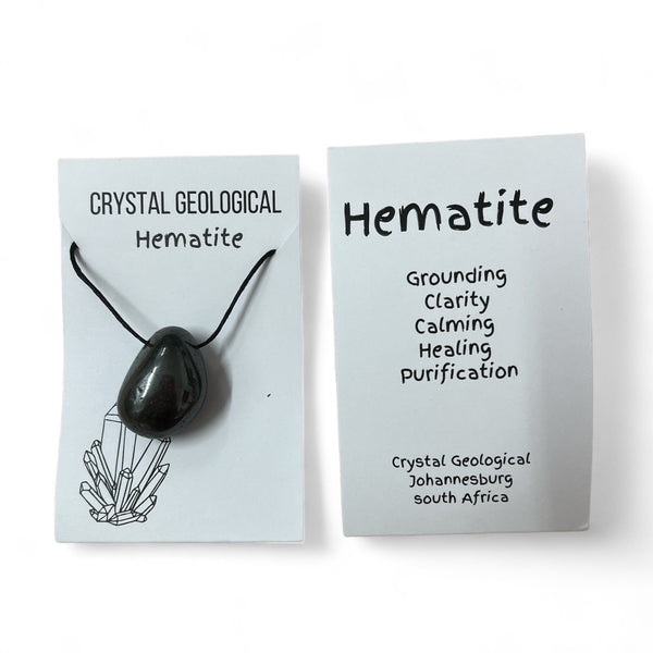 Assorted Tumble Gemstone Necklace on Black Cord - Crystal Geological - Crystal Geological