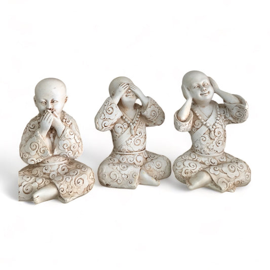 Three Wise Monks Statues Set of 3 - 13cm