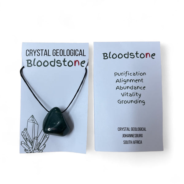 Assorted Tumble Gemstone Necklace on Black Cord - Crystal Geological - Crystal Geological