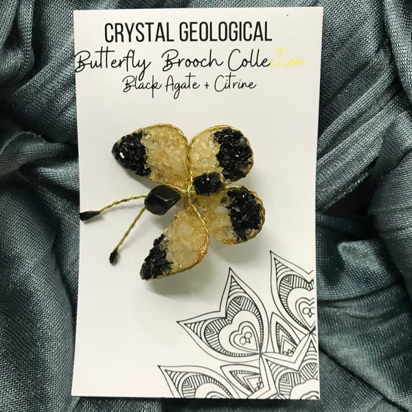 Assorted Gemstone Butterfly Brooch