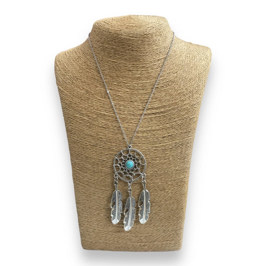 DreamCatcher Necklace with turquoise crystal