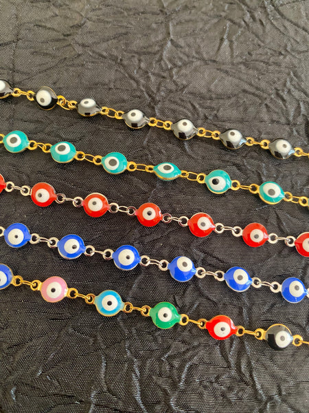 Evil Eye Stainless Steel Bracelet - Crystal Geological