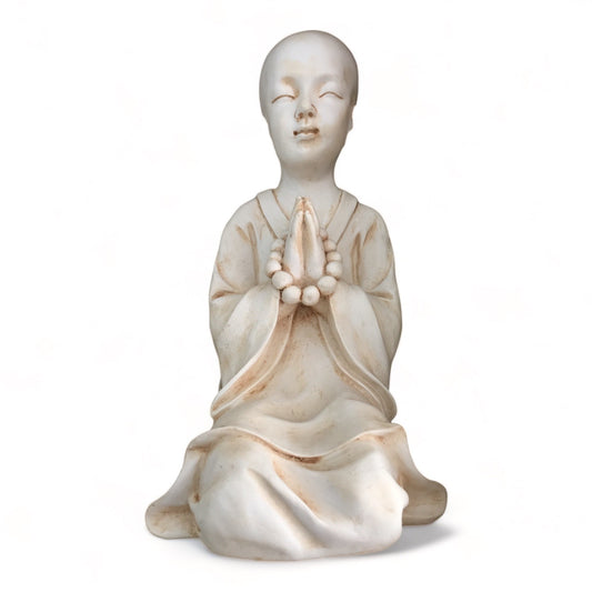 Praying Monk Statue Mala Beads - 32cm