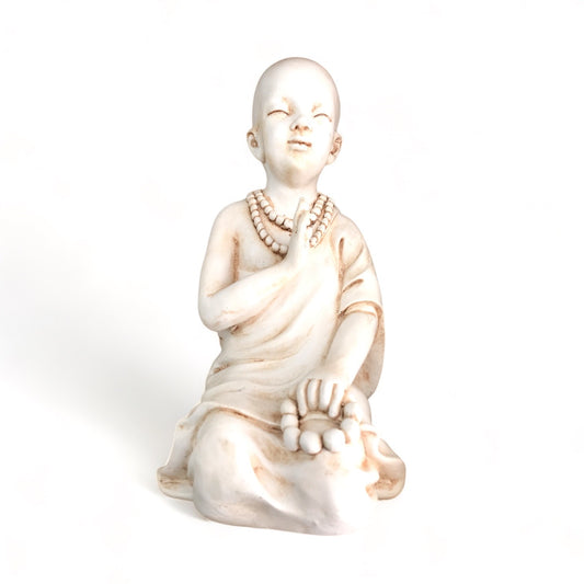 Meditating Monk Statue Mala Beads - 32cm