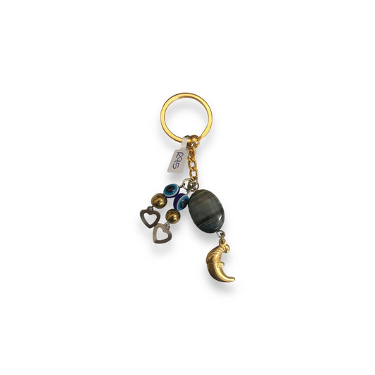 Assorted gemstone key rings