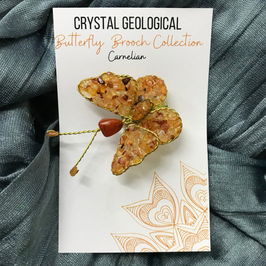 Assorted Gemstone Butterfly Brooch