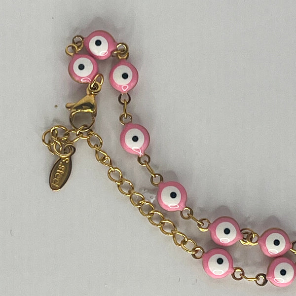 Evil Eye Stainless Steel Bracelet - Crystal Geological