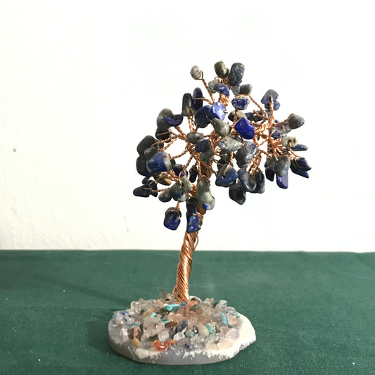 Lapis Lazuli Gemstone Tree with Agate Base - 11cm