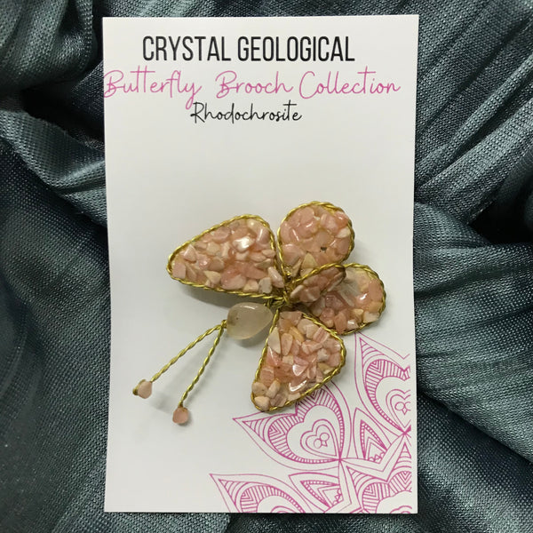 Assorted Gemstone Butterfly Brooch