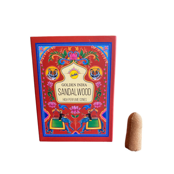 Golden India Incense Cones - Assorted - Backflow Incense - Crystal Geological
