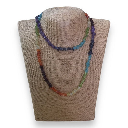 Chakra Chip Bead Necklace-40cm