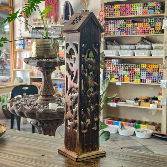 Assorted Ornate Wooden Tower Incense Holders