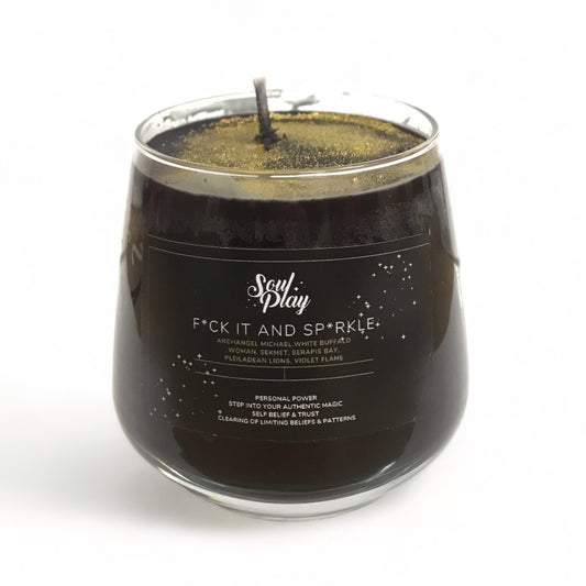Black Soy Wax Candle - Soul Play - F*ck It and Sparkle