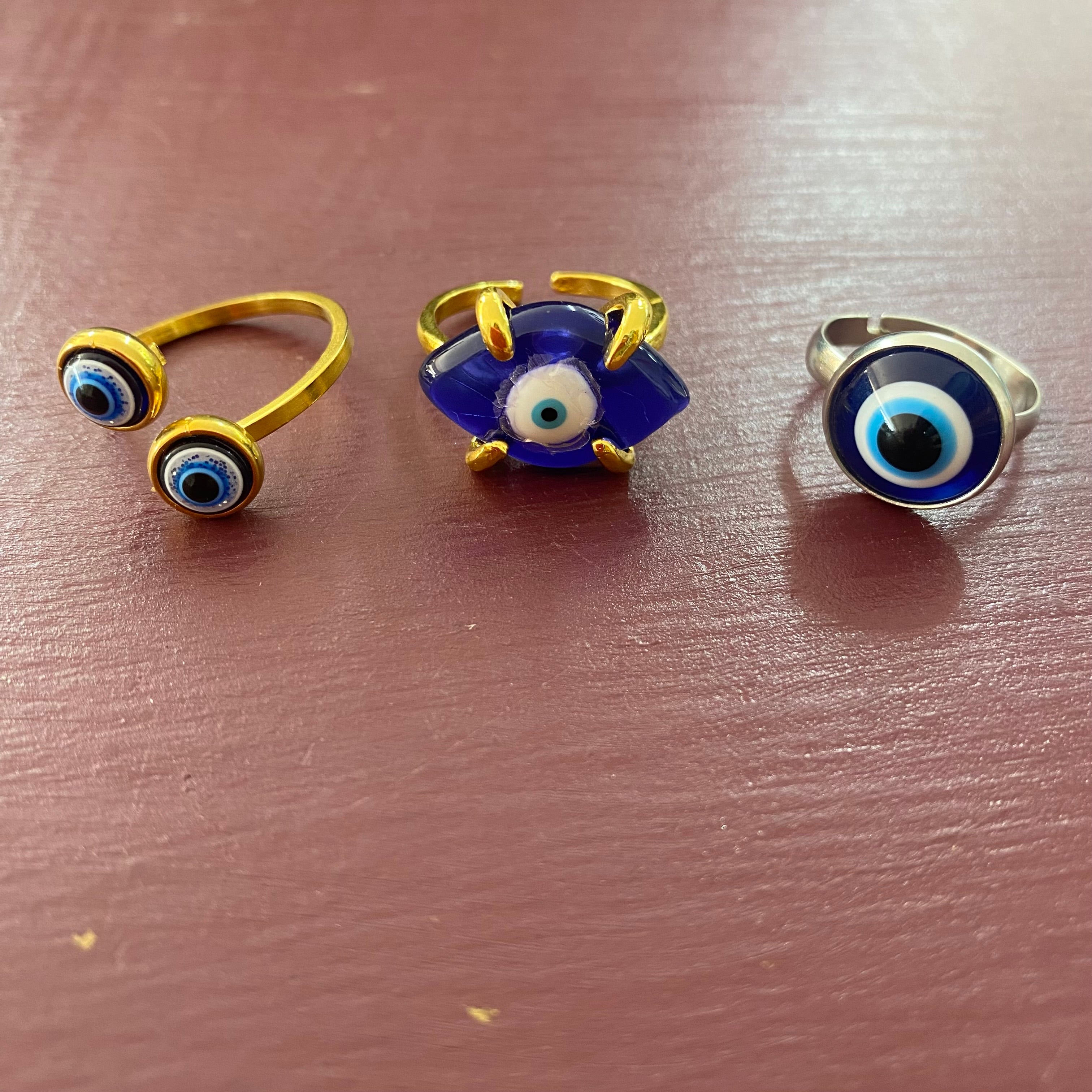 Assorted Evil Eye Ring - Adjustable size – Crystal Geological