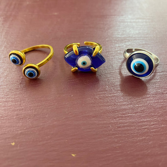 Assorted Evil Eye Ring - Adjustable size