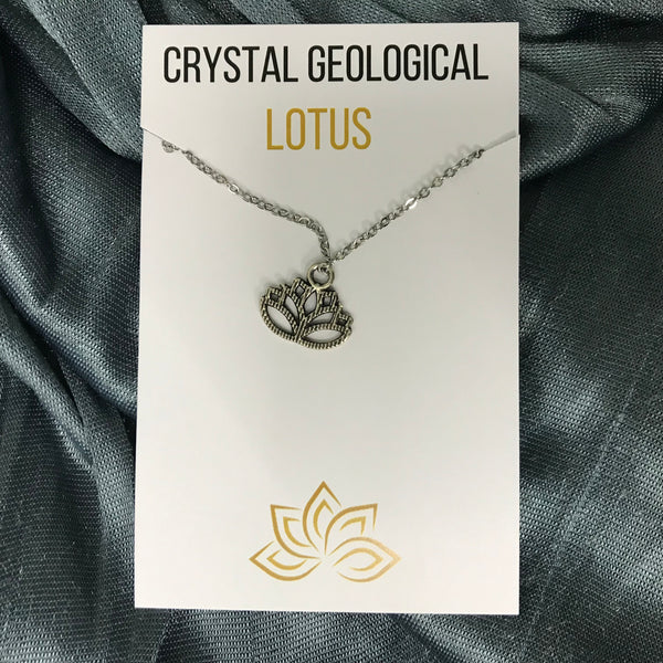 Assorted Stainless Steel Chains with Charm Pendant - Crystal Geological