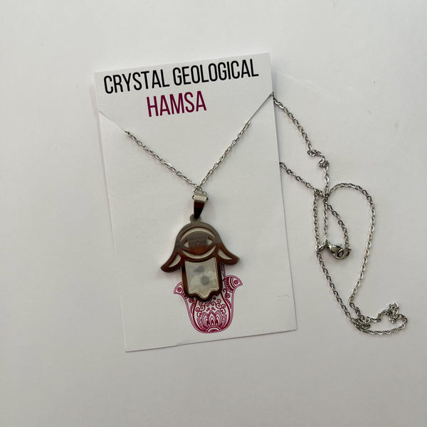 Assorted Stainless Steel Chains with Charm Pendant - Crystal Geological
